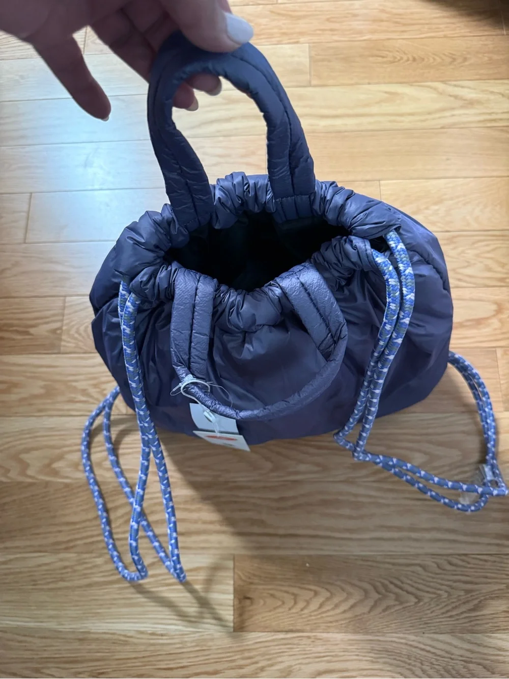 NWT Wildfox Puffy Drawstring Backpack Lavender/Purple